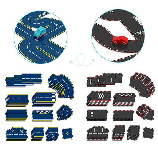 Tosidig veibane med to biler