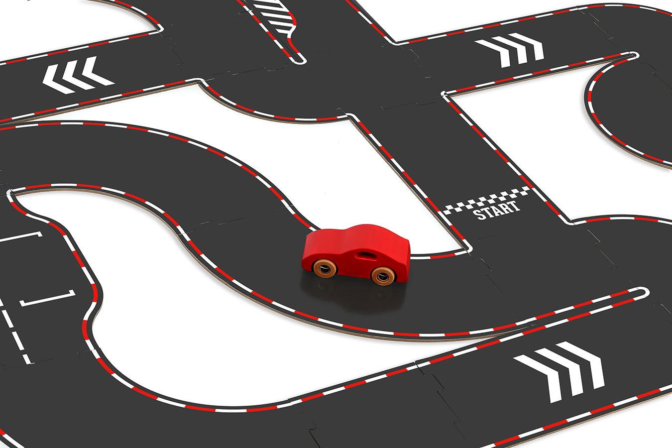 Tosidig veibane med to biler