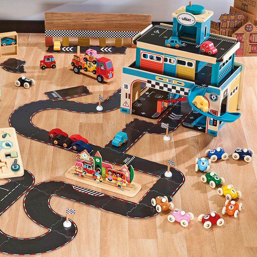 Tosidig veibane med to biler