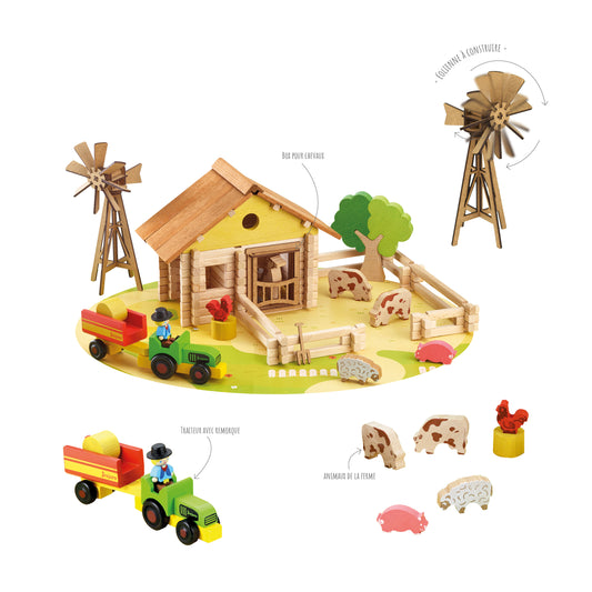Småbruket med traktor - medium byggesett
