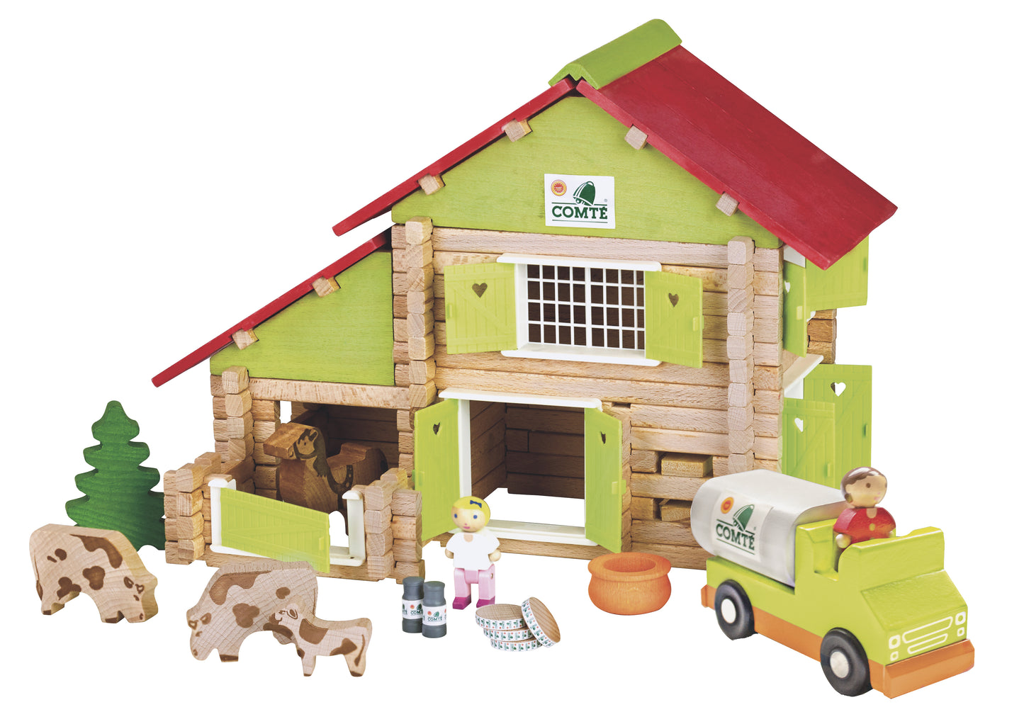 Bondegård med melkebil - stort byggesett