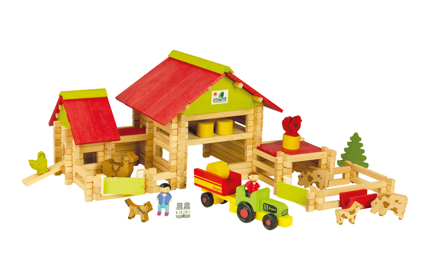 Bondegård med traktor - stort byggesett