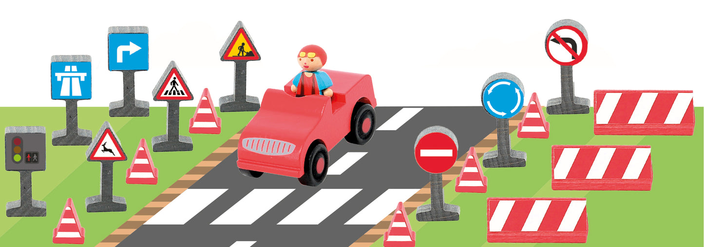 Biler og trafikkskilt - figurer