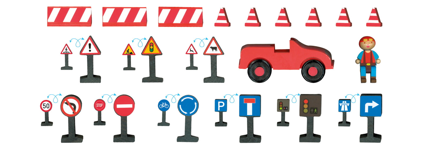 Biler og trafikkskilt - figurer