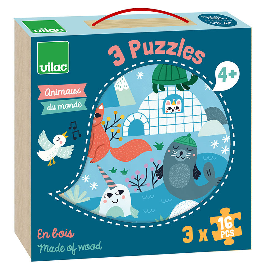 Puslespill x3 - verdens dyr